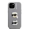 Karl Lagerfeld Grained PU K&CH Heads dėklas skirtas Apple iPhone 15 pilkos spalvos
