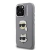 Karl Lagerfeld Grained PU K&CH Heads dėklas skirtas Apple iPhone 16 Pro Max pilkos spalvos