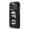 Karl Lagerfeld Grained PU K&CH Heads dėklas skirtas Apple iPhone 15 Pro Max juodos spalvos