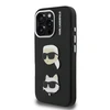 Karl Lagerfeld Grained PU K&CH Heads dėklas skirtas Apple iPhone 16 Pro juodos spalvos