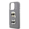 Karl Lagerfeld Grained PU K&CH Heads dėklas skirtas Apple iPhone 15 Pro Max pilkos spalvos