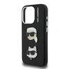 Karl Lagerfeld Grained PU K&CH Heads dėklas skirtas Apple iPhone 15 Pro juodos spalvos