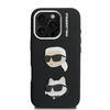 Karl Lagerfeld Grained PU K&CH Heads dėklas skirtas Apple iPhone 16 Pro juodos spalvos