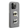 Karl Lagerfeld Grained PU K&CH Heads dėklas skirtas Apple iPhone 15 Pro Max pilkos spalvos