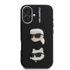 Karl Lagerfeld Grained PU K&CH Heads dėklas skirtas Apple iPhone 16 juodos spalvos