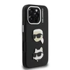 Karl Lagerfeld Grained PU K&CH Heads dėklas skirtas Apple iPhone 16 Pro juodos spalvos