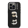 Karl Lagerfeld Grained PU K&CH Heads dėklas skirtas Apple iPhone 15 Pro juodos spalvos