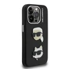 Karl Lagerfeld Grained PU K&CH Heads dėklas skirtas Apple iPhone 15 Pro juodos spalvos