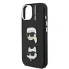 Karl Lagerfeld Grained PU K&CH Heads dėklas skirtas Apple iPhone 15 juodos spalvos