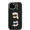 Karl Lagerfeld Grained PU K&CH Heads dėklas skirtas Apple iPhone 15 juodos spalvos