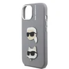 Karl Lagerfeld Grained PU K&CH Heads dėklas skirtas Apple iPhone 15 pilkos spalvos