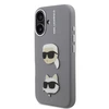 Karl Lagerfeld Grained PU K&CH Heads dėklas skirtas Apple iPhone 16 pilkos spalvos