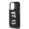 Karl Lagerfeld Grained PU K&CH Heads dėklas skirtas Apple iPhone 16 Pro Max juodos spalvos