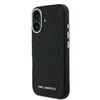 Karl Lagerfeld Grained PU Repeated Logo MagSafe dėklas skirtas Apple iPhone 16 juodos spalvos