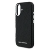 Karl Lagerfeld Grained PU Repeated Logo MagSafe dėklas skirtas Apple iPhone 16 juodos spalvos