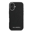 Karl Lagerfeld Grained PU Repeated Logo MagSafe dėklas skirtas Apple iPhone 16 juodos spalvos