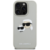 Dėklas Karl Lagerfeld HC 3D Rubber Double Heads Apple iPhone 16 Pro smėlio spalva