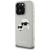 Dėklas Karl Lagerfeld HC 3D Rubber Double Heads Apple iPhone 16 Pro smėlio spalva