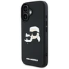 Dėklas Karl Lagerfeld HC 3D Rubber Double Heads Apple iPhone 16 juodos spalvos