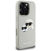 Dėklas Karl Lagerfeld HC 3D Rubber Double Heads Apple iPhone 16 Pro smėlio spalva