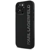 Dėklas Karl Lagerfeld HC 3D Rubber Elongated Glitter Apple iPhone 16 Pro juodos spalvos