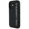 Dėklas Karl Lagerfeld HC 3D Rubber Elongated Glitter Apple iPhone 16 juodos spalvos