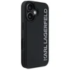 Dėklas Karl Lagerfeld HC 3D Rubber Elongated Glitter Apple iPhone 16 juodos spalvos
