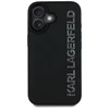 Dėklas Karl Lagerfeld HC 3D Rubber Elongated Glitter Apple iPhone 16 juodos spalvos