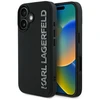 Dėklas Karl Lagerfeld HC 3D Rubber Elongated Glitter Apple iPhone 16 juodos spalvos