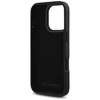 Dėklas Karl Lagerfeld HC Grained PU Cardslot Metal Signature skirtas Apple iPhone 16 Pro juodos spalvos