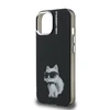 Karl Lagerfeld IML Aquarelle Choupette dėklas Apple iPhone 15 juodos spalvos