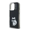 Karl Lagerfeld IML Aquarelle Choupette dėklas Apple iPhone 16 Pro juodos spalvos