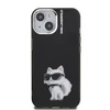 Karl Lagerfeld IML Aquarelle Choupette dėklas Apple iPhone 15 juodos spalvos