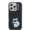 Karl Lagerfeld IML Aquarelle Choupette dėklas Apple iPhone 16 Pro Max juodos spalvos