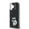 Karl Lagerfeld IML Aquarelle Choupette dėklas Apple iPhone 16 juodos spalvos