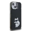 Karl Lagerfeld IML Aquarelle Choupette dėklas Apple iPhone 15 juodos spalvos