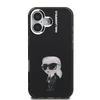 Karl Lagerfeld IML Aquarelle Karl dėklas Apple iPhone 16 juodos spalvos