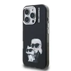 Karl Lagerfeld IML Aquarelle Karl and Choupette dėklas Apple iPhone 16 Pro juodos spalvos
