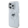 Karl Lagerfeld IML Choupette Head Metal Frame MagSafe dėklas telefonui Apple iPhone 15 Pro skaidrus