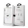 Karl Lagerfeld KLHMP15SHLSCHH Apple iPhone 15 6.1″ baltos spalvos kietas dėklas IML Metal Choupette Head MagSafe