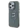 Karl Lagerfeld IML Choupette Head Metal Frame MagSafe dėklas telefonui Apple iPhone 15 Pro juodos spalvos