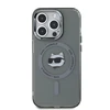 Karl Lagerfeld IML Choupette Head Metal Frame MagSafe dėklas telefonui Apple iPhone 15 Pro juodos spalvos