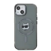 Karl Lagerfeld IML Choupette Head Metal Frame MagSafe dėklas telefonui Apple iPhone 15 juodos spalvos