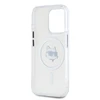 Karl Lagerfeld IML Choupette Head Metal Frame MagSafe dėklas telefonui Apple iPhone 15 Pro skaidrus