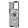 Karl Lagerfeld IML Choupette Head Metal Frame MagSafe dėklas telefonui Apple iPhone 15 Pro juodos spalvos
