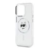 Karl Lagerfeld IML Choupette Head Metal Frame MagSafe dėklas telefonui Apple iPhone 15 Pro skaidrus