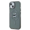 Karl Lagerfeld IML Choupette Head Metal Frame MagSafe dėklas telefonui Apple iPhone 15 juodos spalvos