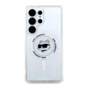 Dėklas Karl Lagerfeld Button Choupette Head Printed Logo MagSafe Samsung Galaxy S25 Ultra baltas