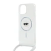 Apple iPhone 13 / 14 / 15 Karl Lagerfeld dėklas silikoninis Choupette Head MagSafe (KLHMP15SHCKHNT) skaidrus