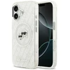 Karl Lagerfeld IML Glitter Karl & Choupette Heads Logo MagSafe dėklas skirtas Apple iPhone 17 pilkos spalvos
